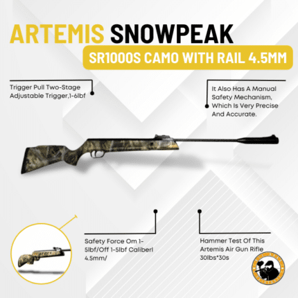 artemis snowpeak sr1000s camo with rail 4.5mm