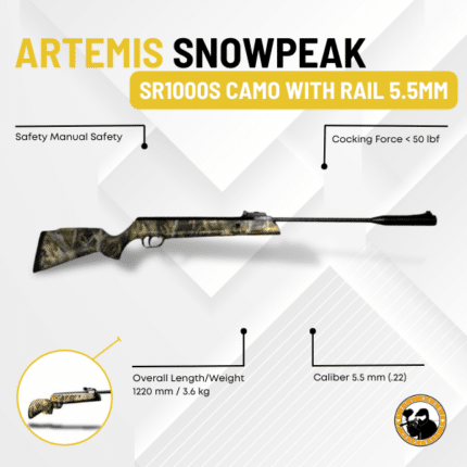 artemis snowpeak sr1000s camo with rail 5.5mm