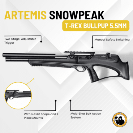 Artemis Snowpeak T-rex Bullpup 5.5mm - Dyehard Paintball
