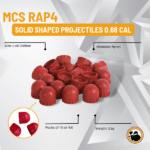 mcs rap4 solid shaped projectiles 10/100 count 0.68 caliber red