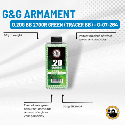 g&g armament 0.20g bb 2700r green (tracer bb) - g-07-264