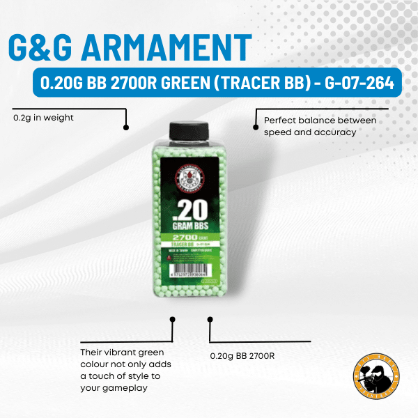G&g Armament 0.20g Bb 2700r Green (tracer Bb) - G-07-264 - Dyehard Paintball