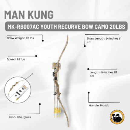 Man Kung Mk-rb007ac Youth Recurve Bow Camo 20lbs - Dyehard Paintball