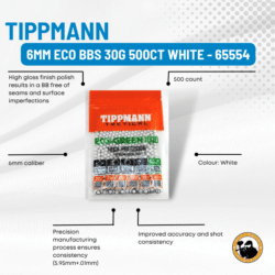 Tippmann 6mm Eco Bbs 30g 500ct White - 65554 - Dyehard Paintball