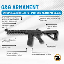 g&g armament cm16 predator (egc-16p-ptr-bnb-ncm) 6mm black