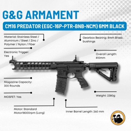 g&g armament cm16 predator (egc-16p-ptr-bnb-ncm) 6mm black