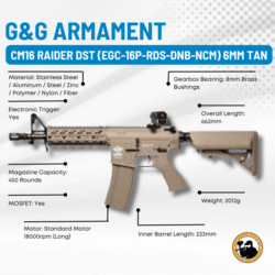 G&g Armament Cm16 Raider Dst (egc-16p-rds-dnb-ncm) 6mm Tan - Dyehard Paintball