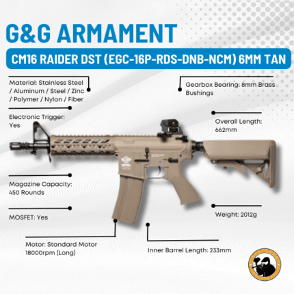 g&g armament cm16 raider dst (egc-16p-rds-dnb-ncm) 6mm tan