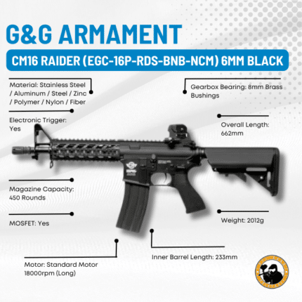 g&g armament cm16 raider (egc-16p-rds-bnb-ncm) 6mm black