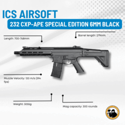 ics airsoft 232 cxp-ape special edition 6mm black