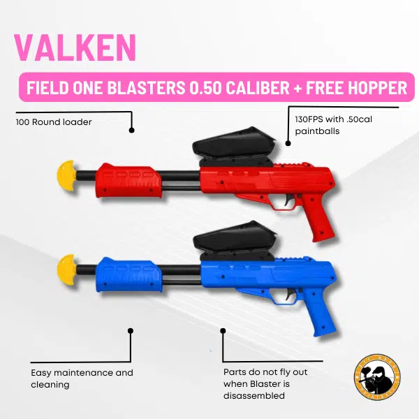 Valken Field One Blasters 0.50 Caliber + Free Hopper - Dyehard Paintball