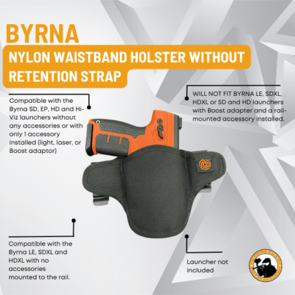 byrna nylon waistband holster without retention strap