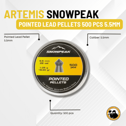 artemis snowpeak pointed lead pellets 500 pcs 5.5mm