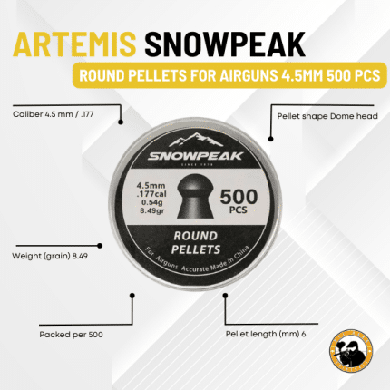 artemis snowpeak round pellets for airguns 4.5mm 500 pcs