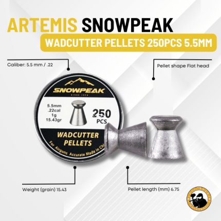 artemis snowpeak wadcutter pellets for airguns 5.5mm 250 pcs