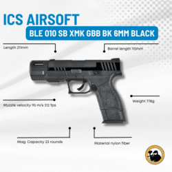 ics airsoft ble 010 sb xmk gbb bk 6mm black