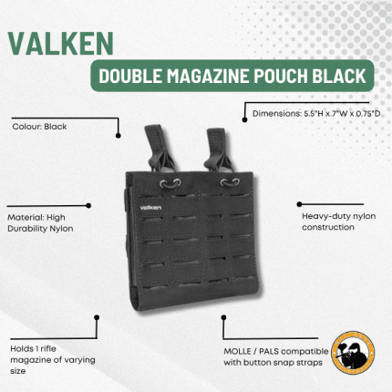 valken double magazine pouch black