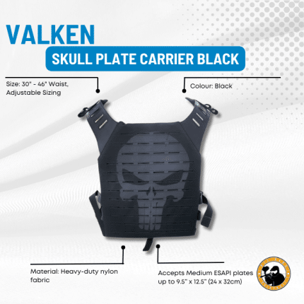 valken skull plate carrier black