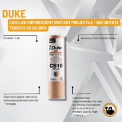 duke cs10 law enforcement irritant projectile - 500 units (5 tubes) 0.68 caliber