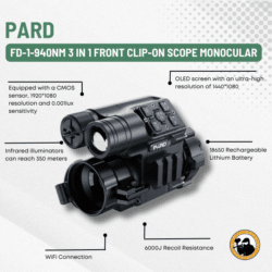 pard fd-1-940nm 3 in 1 front clip-on scope monocular