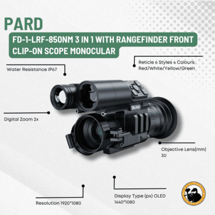 pard fd-1-lrf-850nm 3 in 1 with rangefinder front clip-on scope monocular