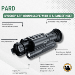 pard nv008sp-lrf-850nm scope with ir & rangefinder