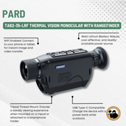 pard ta62-35-lrf thermal vision monocular with rangefinder