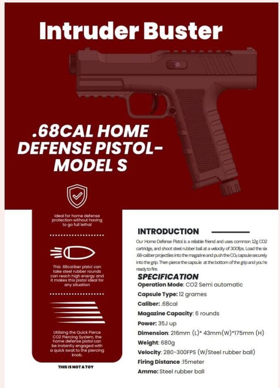 intruder buster defense pistol 0.68 (35 joule)