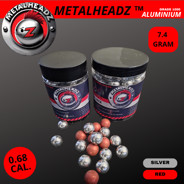 metalheadz aluminium balls 0.68 caliber 7.4g metalheadz aluminium balls 0.68 caliber 7.4g