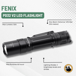 fenix pd32 v2 led flashlight