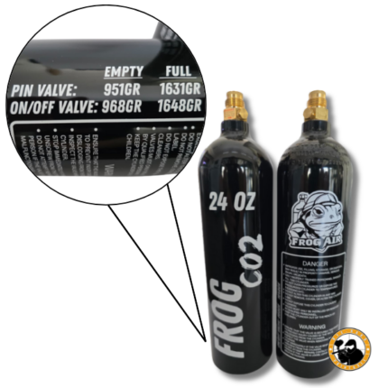 frog air 24oz co2 pin-valve bottle