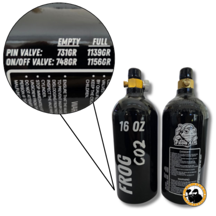 frog air 16oz co2 on/off-valve bottle