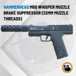 hammerhead m50 whisper muzzle brake suppressor (22mm muzzle threads)