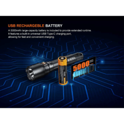 fenix wf25rm rechargeable work flashlight with charging dock 3000 lumen