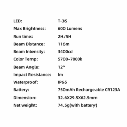 t-eagle optics t‑3s hunting mini compact tactical light