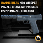 hammerhead m50 whisper muzzle brake suppressor (22mm muzzle threads)