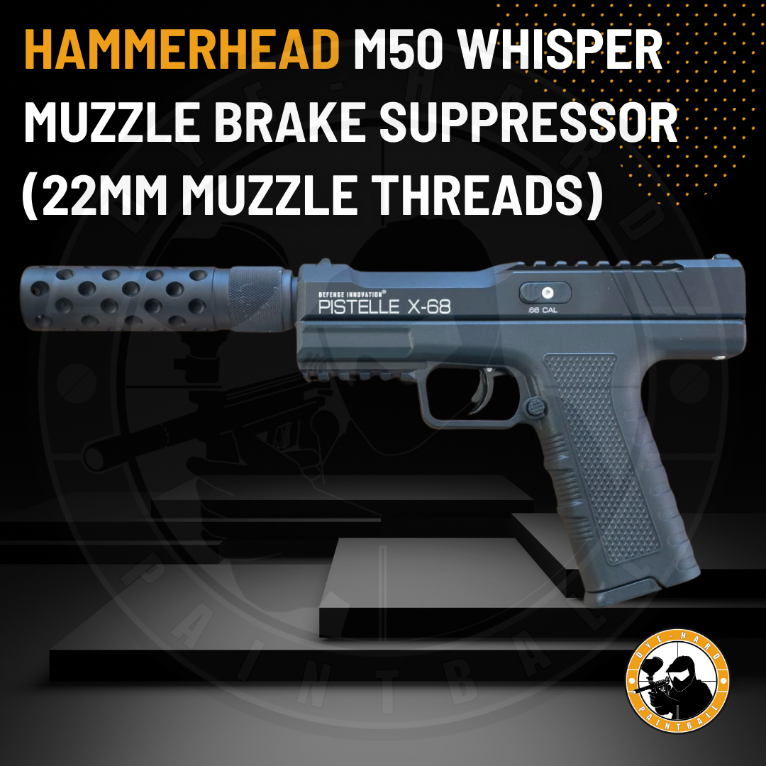 hammerhead m50 whisper muzzle brake suppressor (22mm muzzle threads) hammerhead m50 whisper muzzle brake suppressor (22mm muzzle threads)