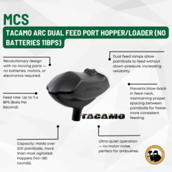 mcs tacamo arc dual feed port hopper/loader (no batteries 11bps)