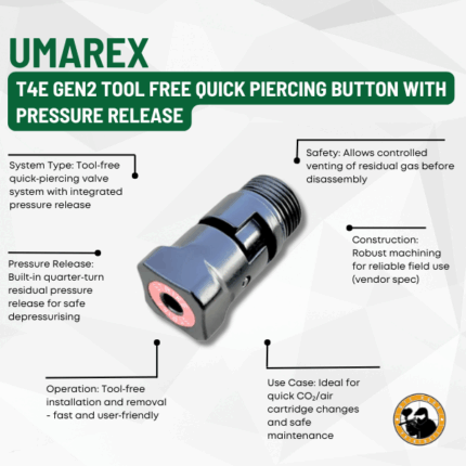 umarex t4e gen2 tool free quick piercing button with pressure release