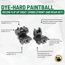 recon flip up sight combo (front and rear set)