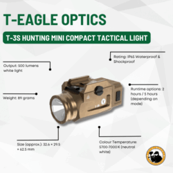t-eagle optics t‑3s hunting mini compact tactical light