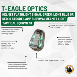 t-eagle optics helmet flashlight signal green, light blue or red ir strobe lamp survival helmet light tactical equipment