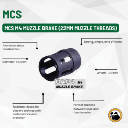 mcs m4 muzzle brake (22mm muzzle threads)