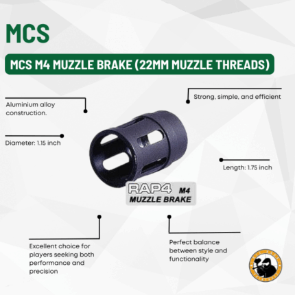 mcs m4 muzzle brake (22mm muzzle threads)