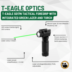t-eagle optics torch tactical red green dot laser sight grip with integrated led flashlight combo scope
