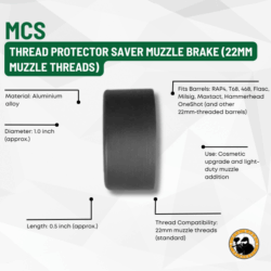 mcs thread protector saver muzzle brake (22mm muzzle threads)
