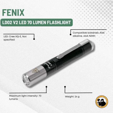 fenix ld02 v2 led 70 lumen flashlight