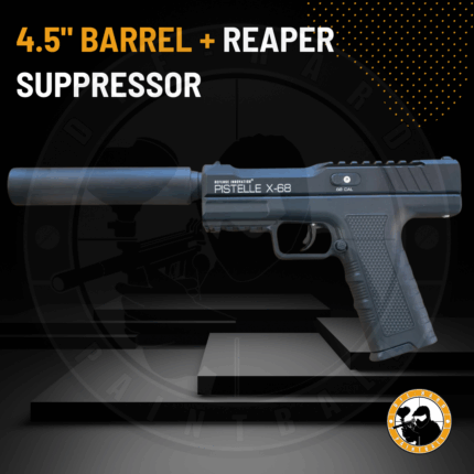 aluminium max power 50+ joules pistelle x-68 barrel and suppressor combo kit (4.5"+reaper suppressor extension)