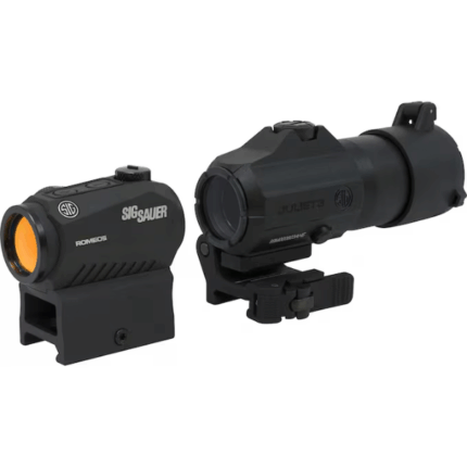 t-eagle optics sig sauer romeo 5 / juliet 3 red dot sight / magnifier kit 1x 2 moa dot reticle with 3x 24mm magnifier powercam quick-release mount black