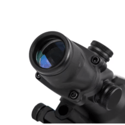 t-eagle optics acog style 4x32 rifle scope with fiber optic illumination & rmr red dot sight – dual optic, 20mm rail mount, green chevron reticle – tactical airsoft scope